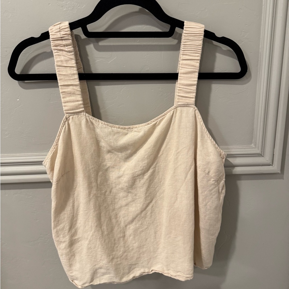 Cream Sleeveless Top